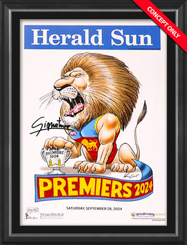 2024 Mark Knight Premiership Poster - FRAMED AND SIGNED BY WILL ASHCROFT