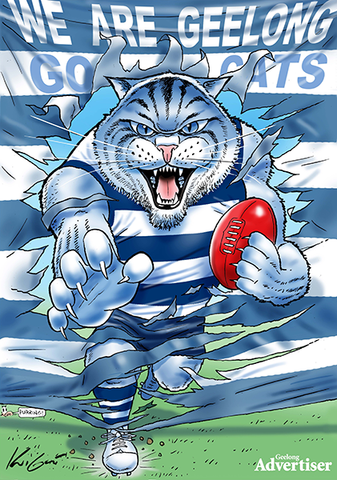 Giant double-sided gloss Geelong Cats poster