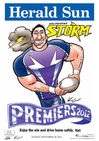 Mark Knight Melbourne Storm Premiership Poster - 2012