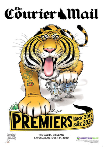 2020 Mark Knight Premiership Poster - COURIER MAIL EDITION PAPER POSTERS