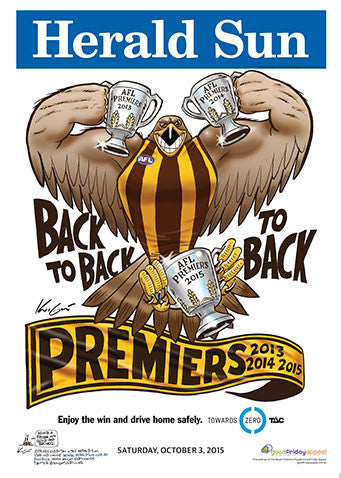 Mark Knight Premiership Poster - Hawthorn 2015