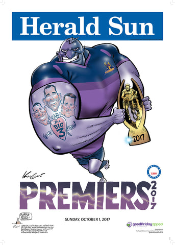 Mark Knight LIMITED EDITION Melbourne Storm Premiership Poster - 2017