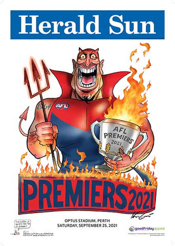 2021 Mark Knight Premiership Poster - Block Mounted Posters