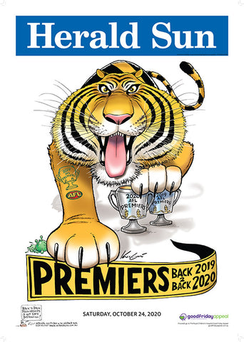 2020 Mark Knight Richmond Premiership Poster - Block Mounted Posters